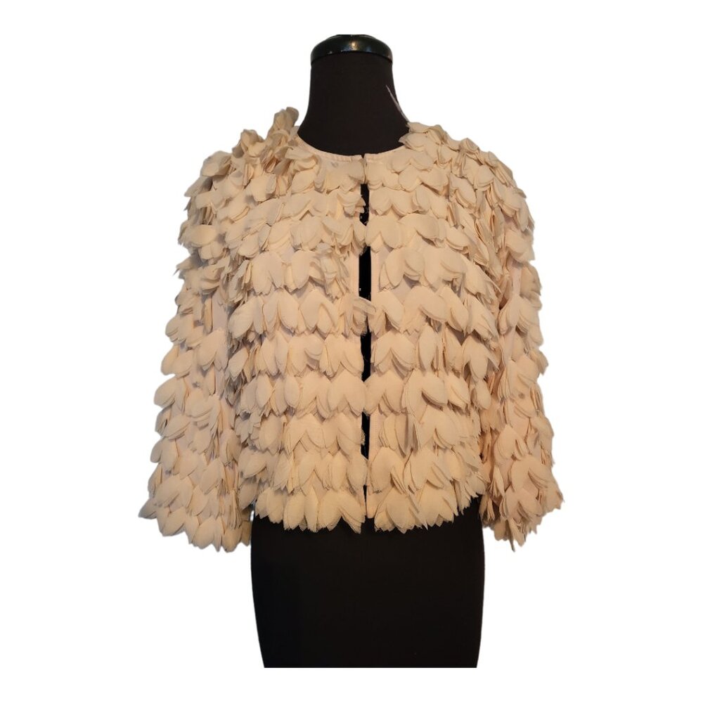 Strawberry & Champagne Petal Pop Champagne Crop Blazer